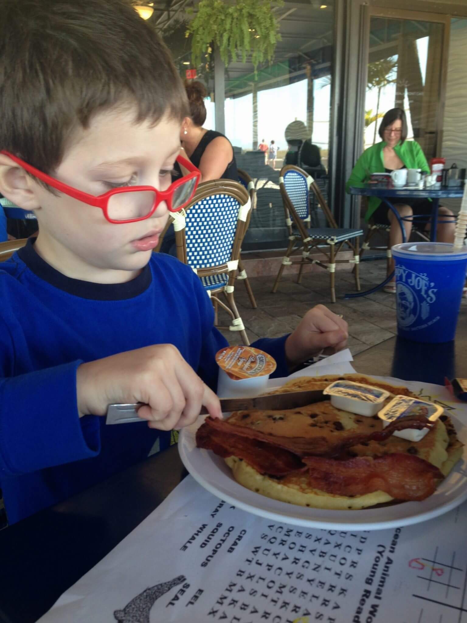Kids Eat Breakfast Free at Bilmar Beach Cafe in Treasure Island, Florida.