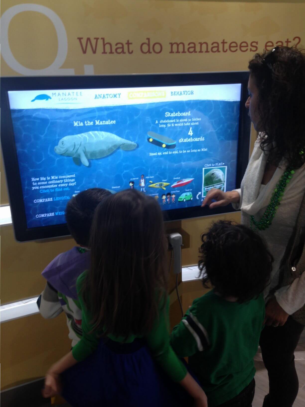 Inside exhibits at FPL's Manatee Lagoon in West Palm Beach.