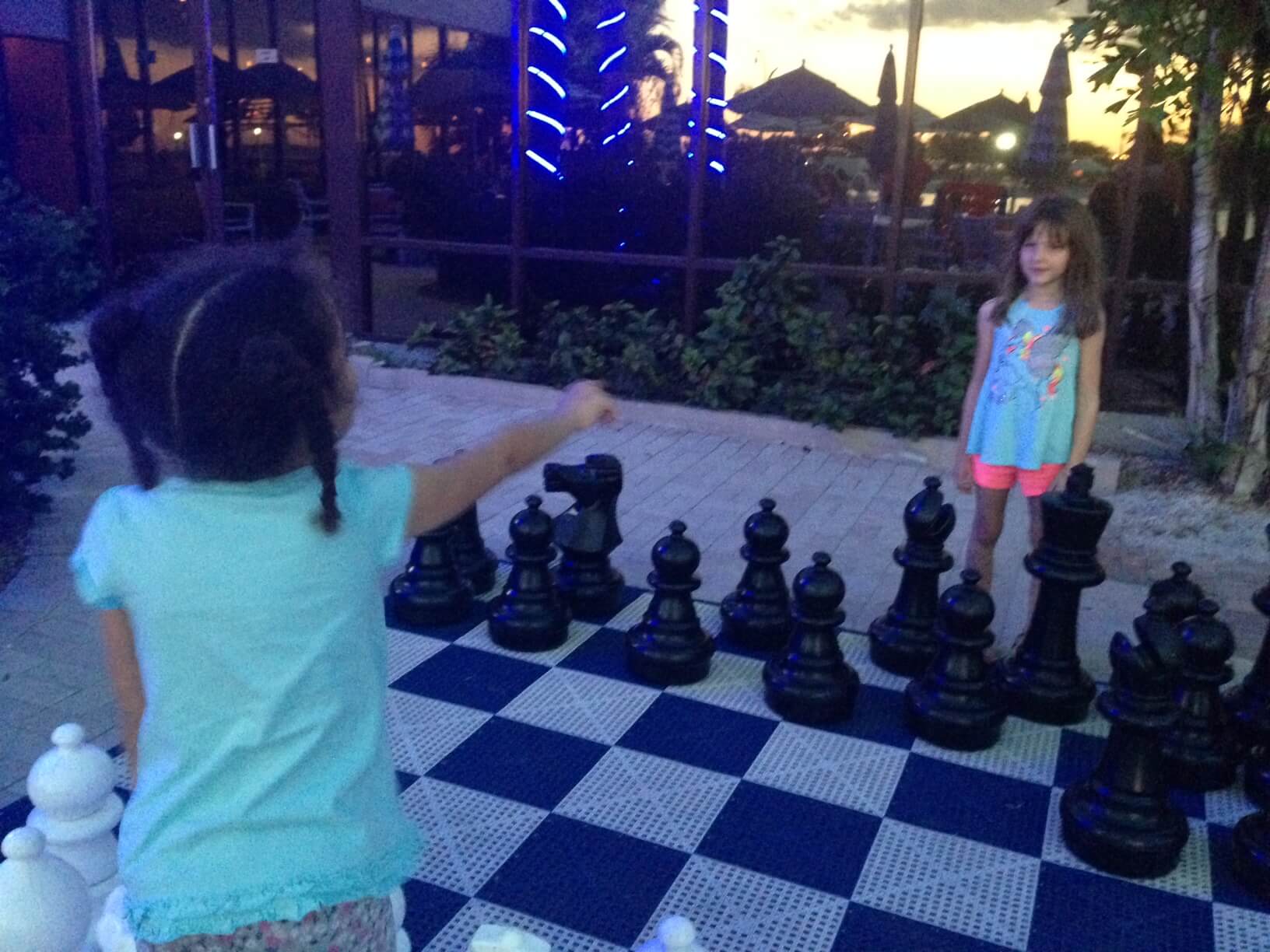 A giant game of chess for the kids to play at the Bay Harbor Hotel in Tampa, Florida.
